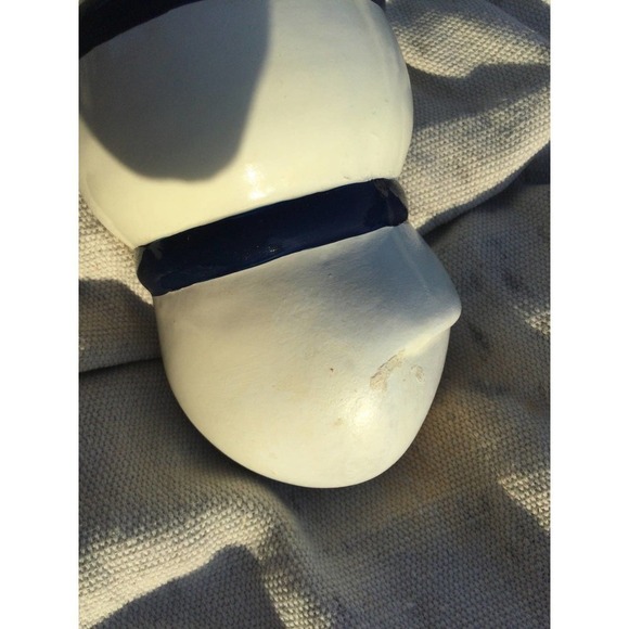 Ceramic wall pocket floral butterfly 14” blue white farmhouse cottagecore garden - Picture 11 of 12